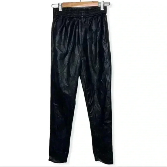 Raga Black‎ Faux Leather Harlee Trouser With Elastic Waist - Picture 1 of 9